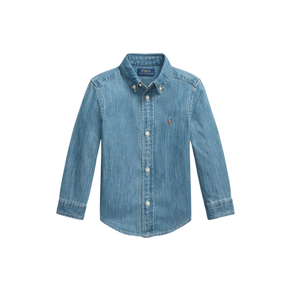 Camicia in denim con logo per neonato e bambino Ralph Lauren Kids 322713843001 DK BLUE 