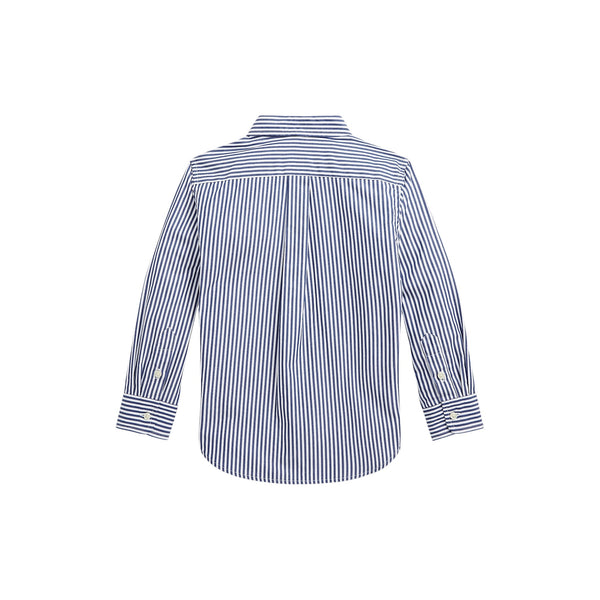 Camicia a righe bianche e blu con logo per neonato e bambino Ralph Lauren Kids 322862260002 NAVY/WHITE 