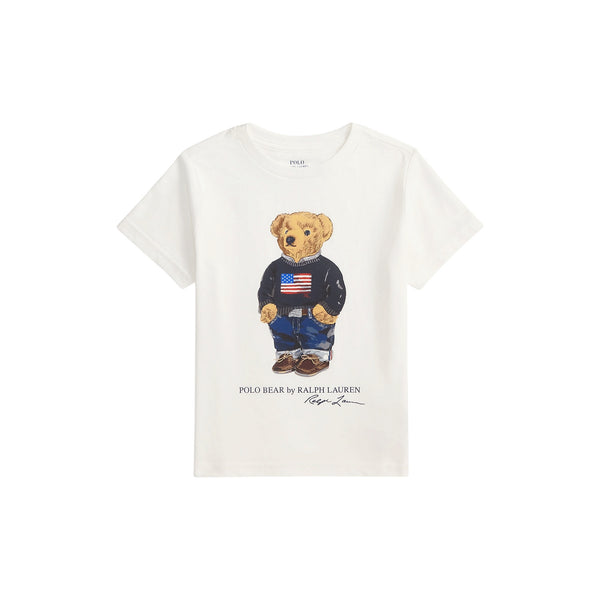 T-shirt bianca con stampa per neonato e bambino Ralph Lauren Kids 322P00508001 WHITE 
