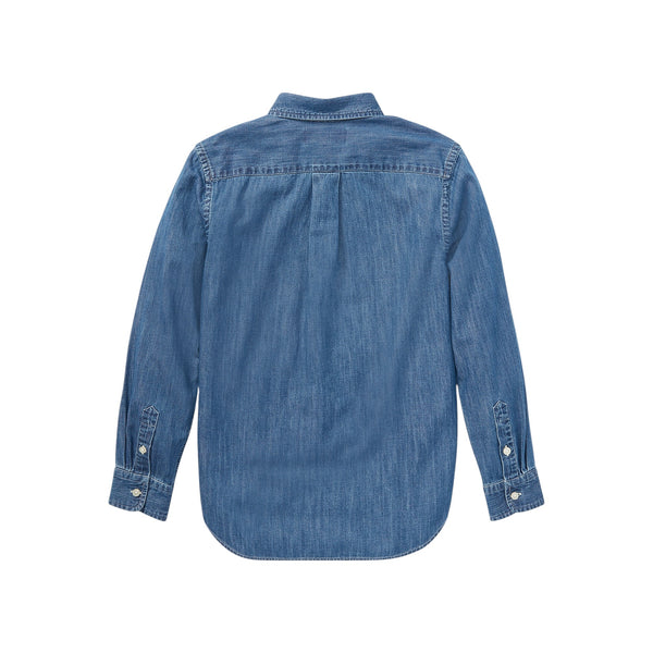 Camicia in denim con logo per bambino Ralph Lauren Kids 323713843001 DK BLUE 
