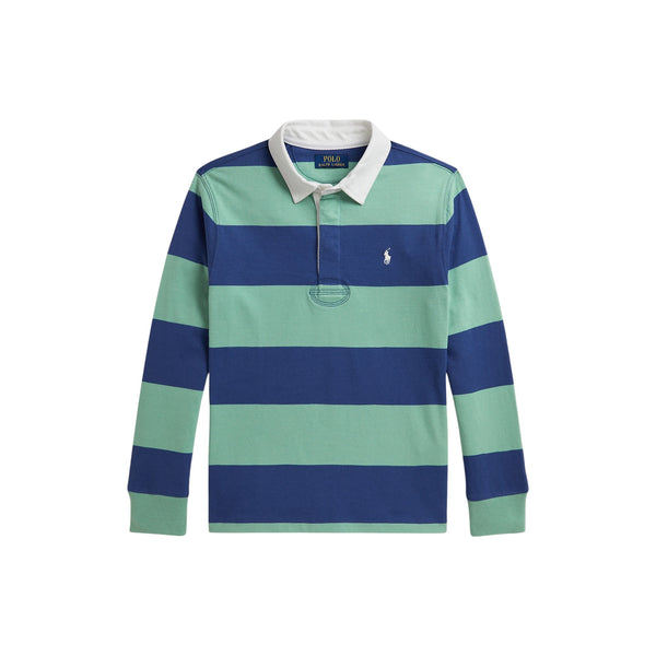 Polo a righe verde e blu con logo per bambino Ralph Lauren Kids 323932280501 MINT/ROYAL 
