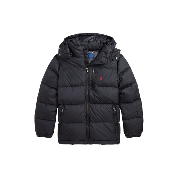 Piumino nero con logo per bambino Ralph Lauren Kids 323969861001 BLACK 