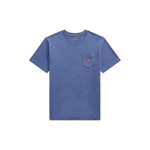 T-shirt blu con taschino e logo per bambino Ralph Lauren Kids 323970333504 BLUE HEAVEN 