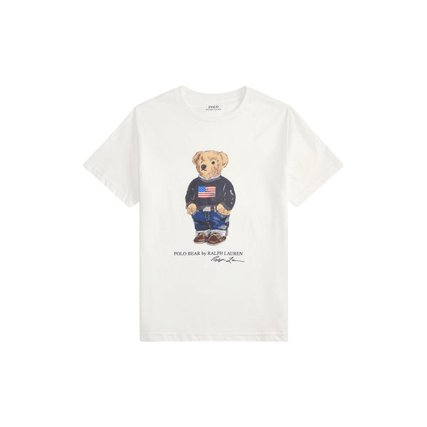 T-shirt bianca con stampa per bambino Ralph Lauren Kids 323P00508001 WHITE 