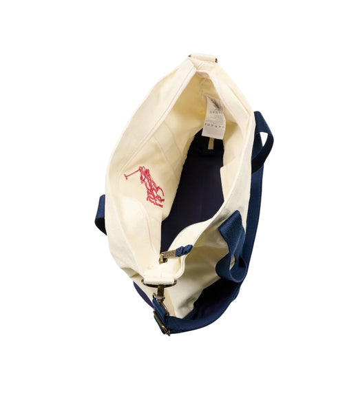 Borsa avorio e blu con logo per bambina Ralph Lauren Kids 9AR023 BDF 