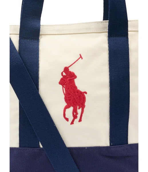 Borsa avorio e blu con logo per bambina Ralph Lauren Kids 9AR023 BDF 