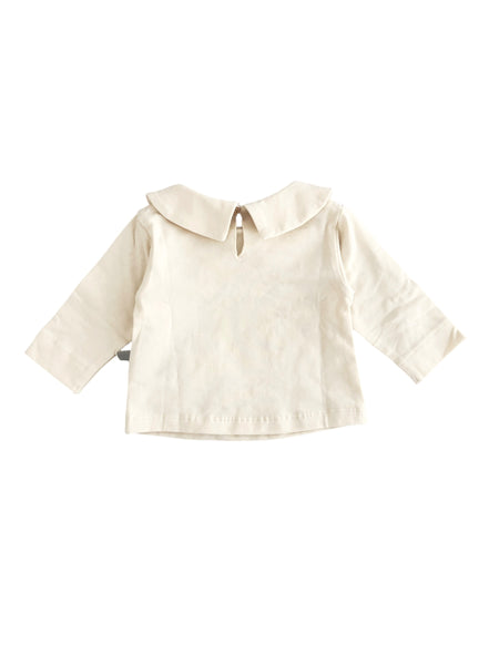 T-shirt panna con ricami per neonata Snug 934BB6W013G53 0026 