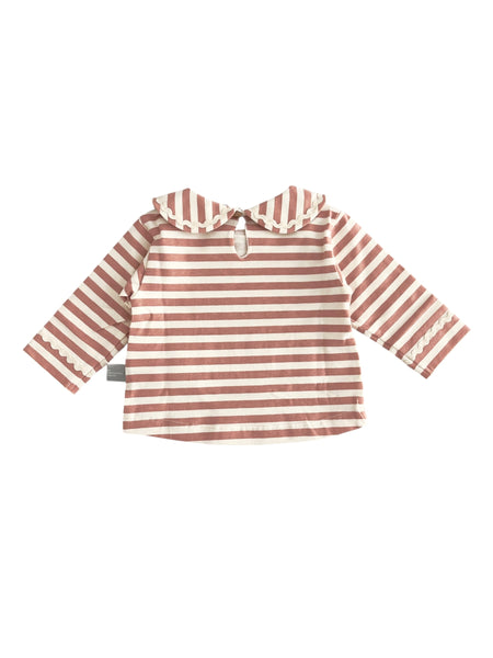 T-shirt a righe panna e rosa per neonata Snug 934BB6W081G53 0026 