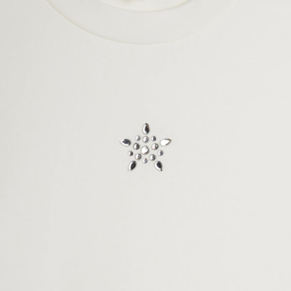T-shirt bianca con applicazioni per bambina Stella McCartney kids TZ8D91-Z3772 101 