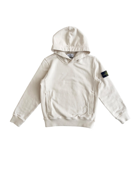 Felpa con cappuccio bianco panna per bambini Stone Island L2S166100003 S0A20 V0097 