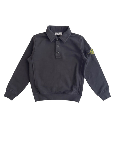 Felpa stile polo nero per bambino Stone Island L2S166100012 S0A20 V0029 