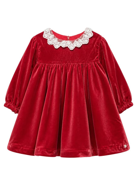 Abito in velluto rosso natale per neonata Tartine et Chocolat CD30081-0326H CERISE 
