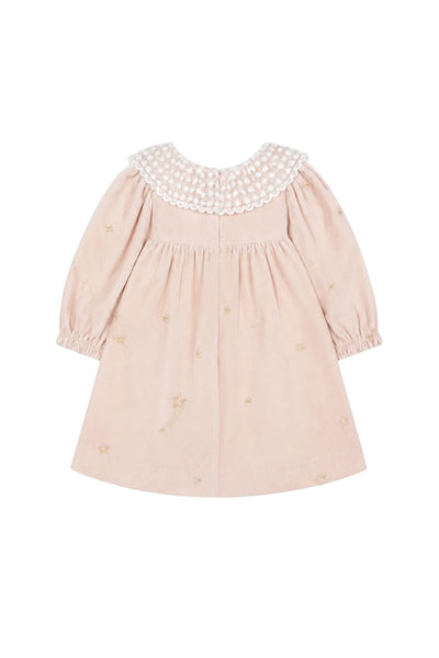 Abito rosa cipria in velluto con ricami per neonata Tartine et Chocolat CD30291-3026H ROSEE 