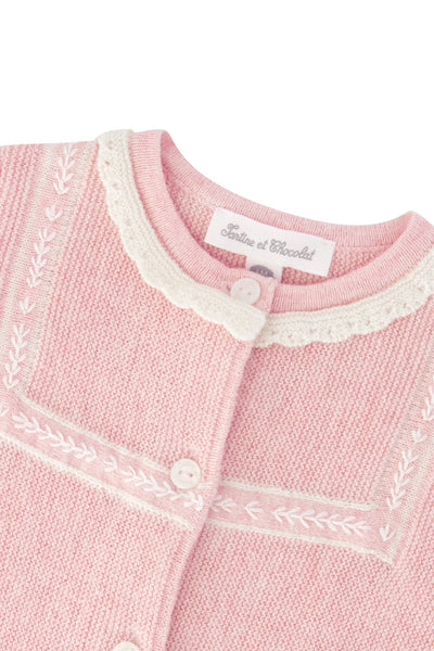 Tutina rosa con ricami per neonata Tartine et Chocolat CD32040-3226H DRAGEE 