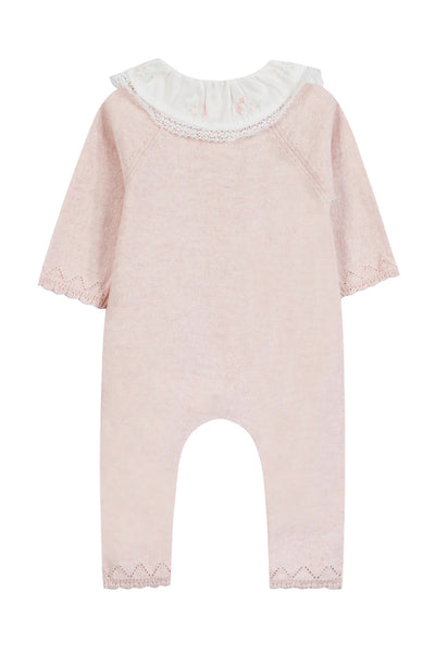Tutina rosa cipria con orletto per neonata Tartine et Chocolat CD32050-3026H ROSEE 