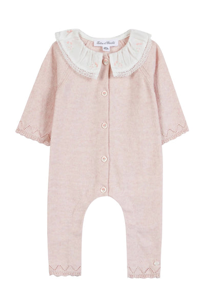 Tutina rosa cipria con orletto per neonata Tartine et Chocolat CD32050-3026H ROSEE 