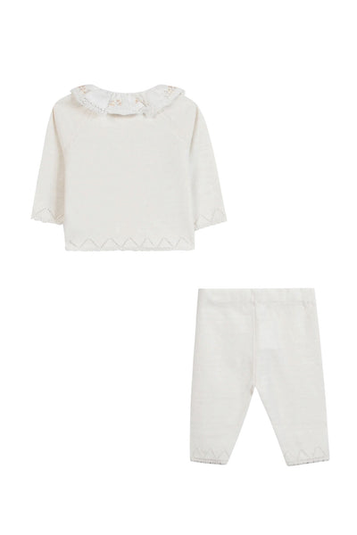 Completo maglia + pantalone panna per neonata Tartine et Chocolat CD36010-1326H NACRE 
