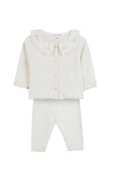 Completo maglia + pantalone panna per neonata Tartine et Chocolat CD36010-1326H NACRE 