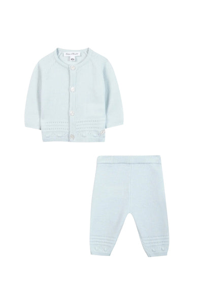 Completo maglia + pantalone celeste per neonato Tartine et Chocolat CD36040-4126H BLUE CIEL 