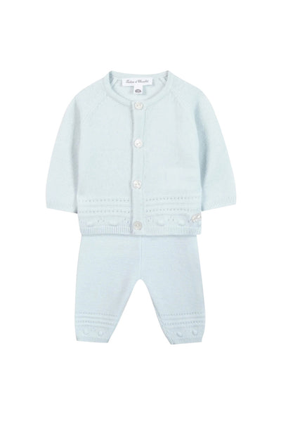 Completo maglia + pantalone celeste per neonato Tartine et Chocolat CD36040-4126H BLUE CIEL 