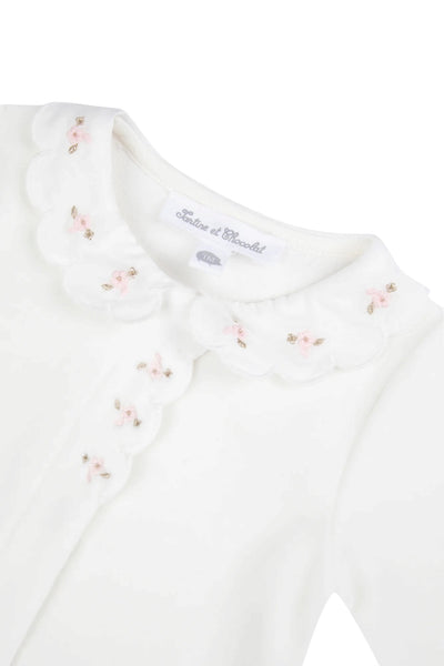 Tutina effetto velluto bianco latte per neonata Tartine et Chocolat CD54110-1326H NACRE 