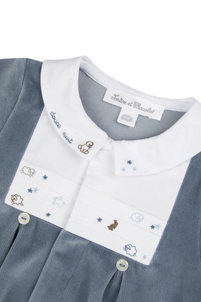 Tutina in velluto carta da zucchero per neonato Tartine et Chocolat CD54140-4726H DENIM 