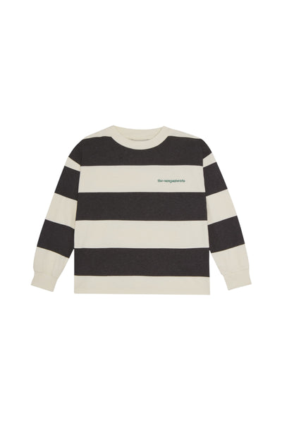 T-shirt a righe antracite e panna per bambino The Campamento TC-AW26-30 GREY 