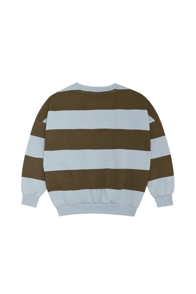 Felpa a righe verde militare e beau blue per bambino The Campamento TC-AW26-53 GREEN 
