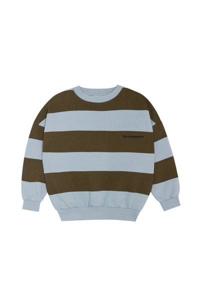 Felpa a righe verde militare e beau blue per bambino The Campamento TC-AW26-53 GREEN 
