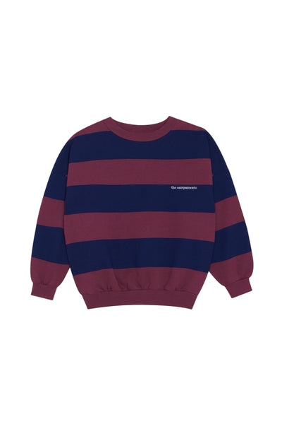 Felpa a righe bordeaux e blu per bambino The Campamento TC-AW26-54 BLUE 