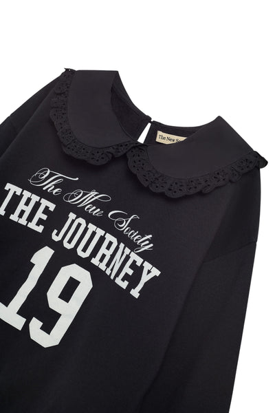 Felpa nera con colletto per bambina The New Society BLUFF SWEATSHIRT FORGED IRON 