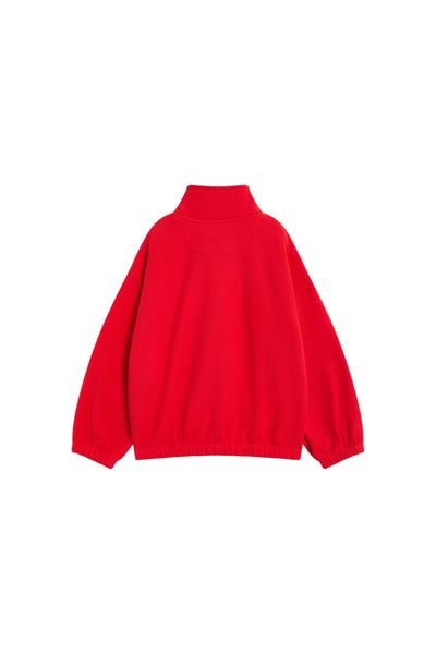 Felpa rossa in pile per bambino The New Society CLOUDY FLEECE SWEAT CHINESE RED 