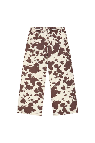 Pantaloni con stampa mucca per bambina The New Society DAKOTA TROUSER COW PRINT 