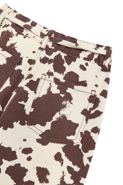 Pantaloni con stampa mucca per bambina The New Society DAKOTA TROUSER COW PRINT 