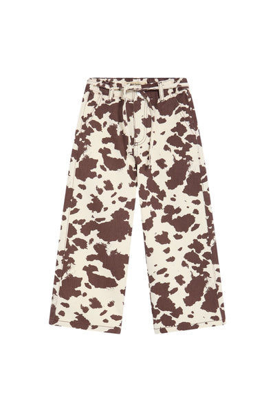 Pantaloni con stampa mucca per bambina The New Society DAKOTA TROUSER COW PRINT 