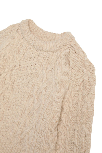 Maglia beige con dettaglio per bambina The New Society ECHO JUMPER WHITE 