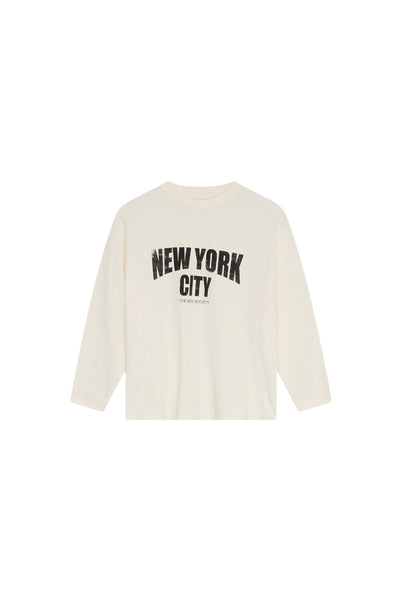 T-shirt panna con stampa per bambini The New Society KAY TEEN T-SHIRT WHITE 