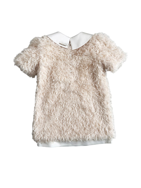 Abito in ecopelliccia panna per bambina Twin set 262GB2130 00282 
