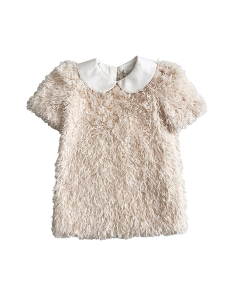 Abito in ecopelliccia panna per bambina Twin set 262GB2130 00282 