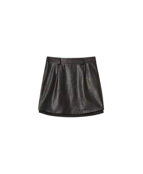 Gonna in ecopelle nero per bambina Twin set 262GJ2011 00006 