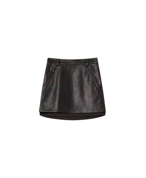 Gonna in ecopelle nero per bambina Twin set 262GJ2011 00006 