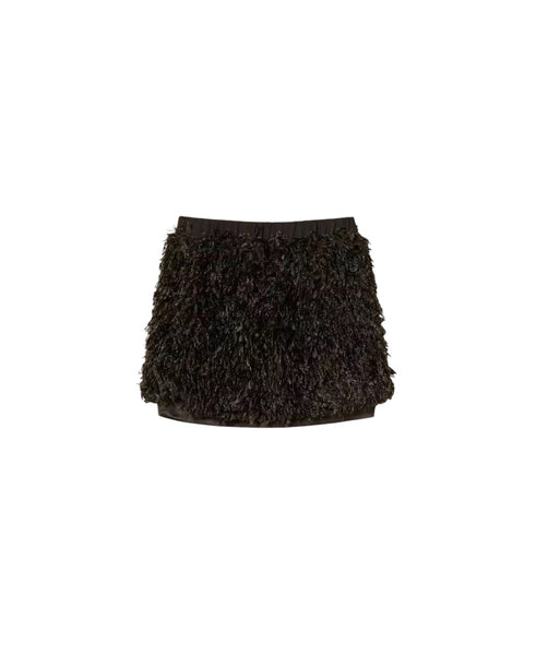 Gonna in ecopelliccia nero per bambina Twin set 262GJ2161 00006 
