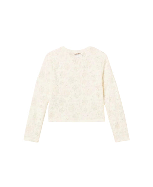 T-shirt con ricami all over panna per bambina Twin set 262GJ2191 00282 