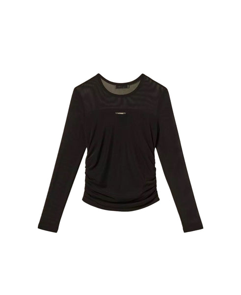 T-shirt in tulle nera per bambina Twin set 262GJ2251 00006 
