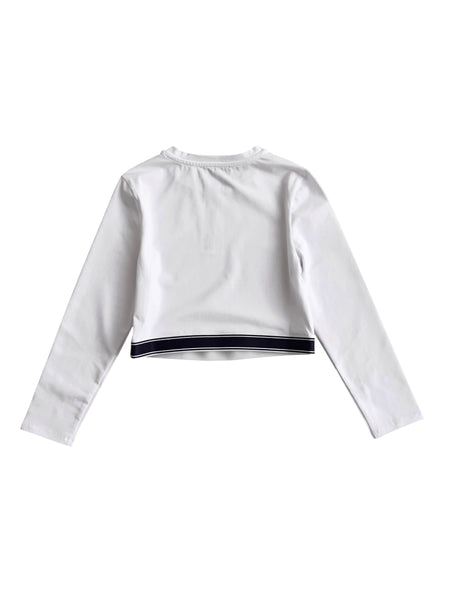 T-shirt crop bianco ottico per bambina Twin set 262GJ2282 00526 
