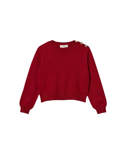 Maglia bordeaux er bambina Twin set 262GJ3031 13704 