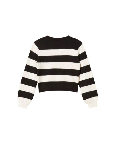 Maglia a righe bianch e nere per bambina Twin set 262GJ3042 13776 
