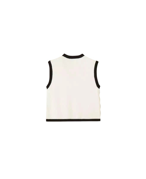 Smanicato in ecopelliccia bianco e nero per bambina Twin set 262GJ3093 03711 
