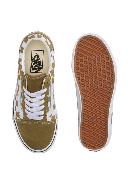 Sneakers verde oliva con motivo a scacchi per bambini Vans VN000D6WHK9 CHBD 