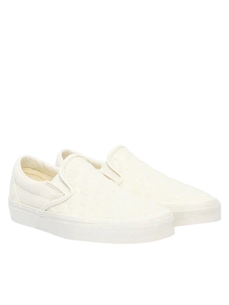 Slip on con grafica checkerboard paillettata bianca per bambina Vans VN000D6YC131 WHITE 